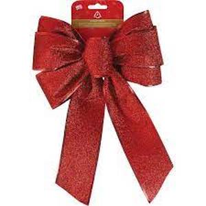 Lot of 11 x Holiday Glitter Bows-Red