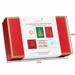Papyrus Hand-Crafted Holiday Card Collection w Keepsake Box  24 Count  Sealed