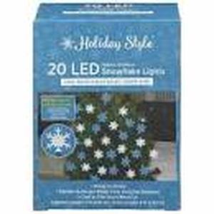 4 Boxes HOLIDAY LIVING 20ct Cool White LED SNOWFLAKES  Christmas string. 4 Boxes