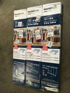 Lot of 3 ClosetMaid ShelfTrack 120.5 in. W White Reach-In Wall Mount 5-Shelf Wire Closet System Organizer Kit  Customer Returns See Pictures