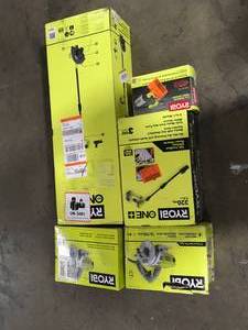 Lot of Assorted Ryobi Power Tools and Lawn Care Items Various Models and Conditions  Customer Returns See Pictures