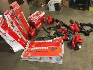 Lot of Assorted Homelite String Trimmers and Leaf Blowers Various Conditions  Customer Returns See Pictures