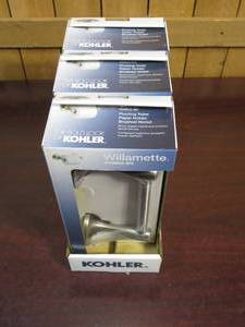 THREE - KOHLER Willamette Double Post Toilet Paper Holder in Brushed Nickel
