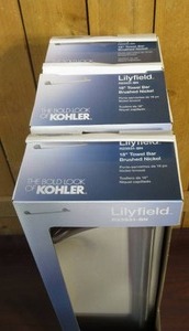 THREE - KOHLER Lilyfield 18-in Brushed Nickel Wall Mount Single Towel Bar