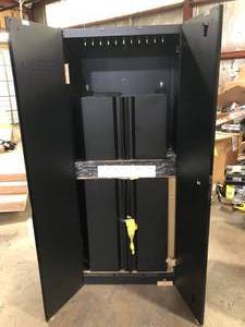 lot 10 image: Husky 3-Piece Regular Duty Welded Steel Garage Storage System in Black Customer Returns See Pictures