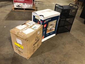 lot 23 image: Lot of shelving Acessories and more Costumer Returns See Pics