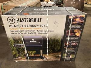 lot 25 image: Masterbuilt  Gravity Series 1050 Digital WiFi Charcoal Grill and Smoker in Black Costumer returns See Pics