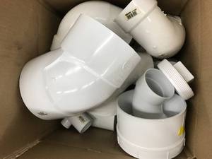 lot 135 image: ASSORTED WHITE PVC PLUMBING PARTS