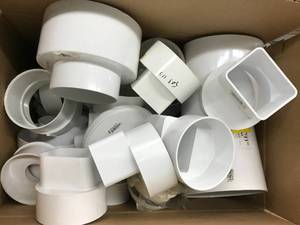 lot 138 image: ASSORTED WHITE PVC PLUMBING PARTS