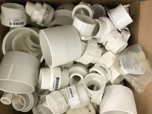 lot 160 image: WHITE PVC ASSORTED PARTS