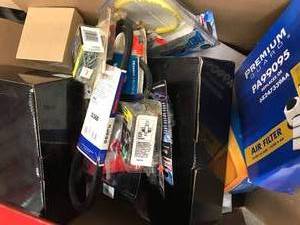 lot 227 image: LARGE BOX OF ASSORTED CAR PARTS