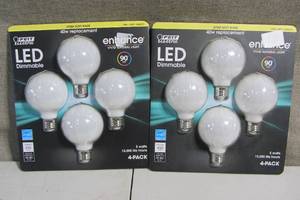 lot 44 image: Set of 2 Feit Electric - 2700K 40w Replacement Soft White LED Dimmable 4 Pack-5 watts