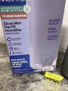 lot 46 image: Air Innovations Clean Mist Aromatherapy 70 Hour Top Fill Humidifier 1.32G -Grey