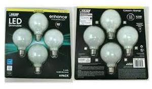 lot 45 image: Set of 2 Feit Electric - 2700K 40w Replacement Soft White LED Dimmable 4 Pack-5 watts