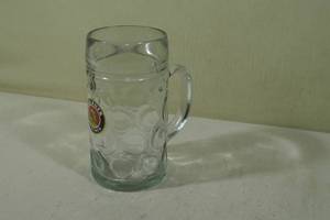 lot 13 image: Large Paulaner Glass Beer Mug