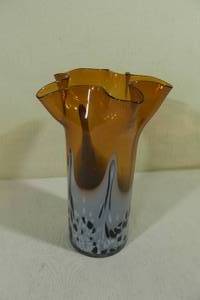 lot 36 image: Hand Blown Fluted Glass Vase