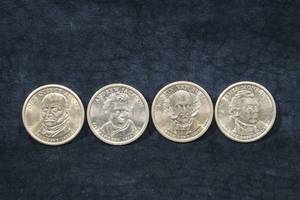 lot 52 image: US Presidential $1 Coins - Adams, Jackson, Van Buren, Monroe