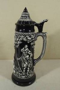 lot 64 image: Extra Tall Painted Drinking Stein