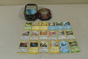 lot 95 image: Assorted Pokemon Cards in Tin - Some Rares