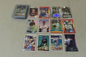 lot 121 image: Signed Twins Baseball Cards - Hrbek, Knoblauch, Mientkiewicz
