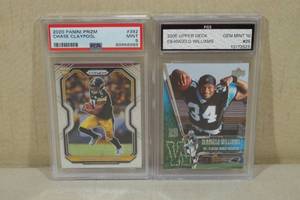 lot 132 image: Graded Football Cards - 2020 Prizm Claypool, 2006 UD Williams