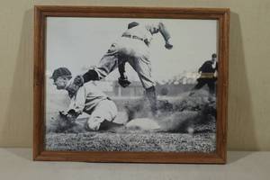 lot 151 image: Framed Black and White Baseball Photo