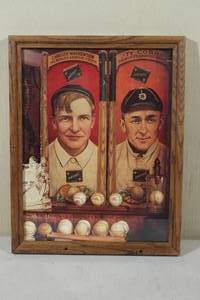 lot 152 image: Framed Vintage Baseball Advertisement