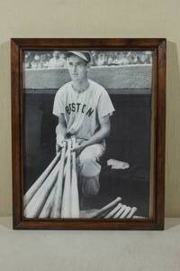 lot 154 image: Framed Black and White Ted Williams Photo