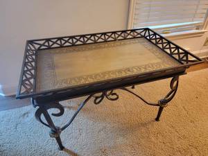 lot 14 image: French Contemporary Steel Cocktail Table
