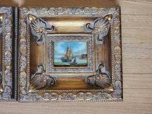lot 8 image: Antique Nautical Oil Miniatures