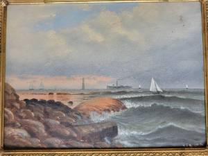 lot 49 image: Minots Lighthouse Mimicked Oil