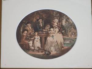 lot 62 image: A Tea Garden Matted Lithograph