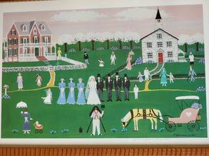 lot 64 image: Patricia Palermino Folk Art Wedding Print Signed & Numbered