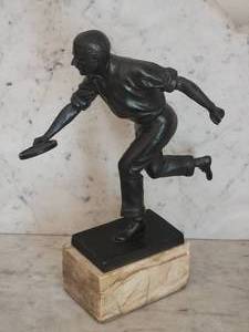lot 41C image: Athletic Fine Art Brass Sculpture - Tennis