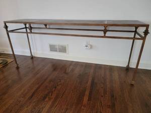 lot 53 image: Gorgeous Modern Wood  Metal Console Table