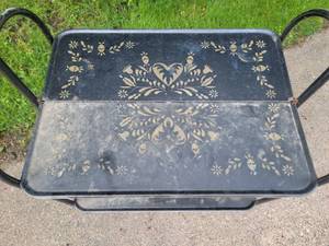 lot 71 image: Amazing Vintage Painted Metal Tea Cart