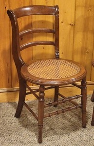 lot 37 image: Fantastic Antique Caned Accent Chairs by NWF Co.
