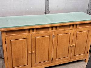 lot 73 image: Glass-TopWood Cabinet