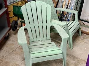 lot 78 image: Lot of (2) Plastic Adirondack Patio Chairs