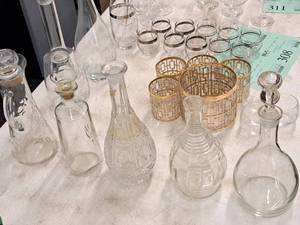 lot 304 image: Lot of (5) Glass Decanters