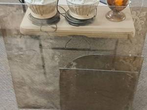 lot 371 image: Lot of (3) Etched Glass Panes