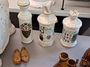 lot 400 image: Decorative Decanters, Wooden Shoes