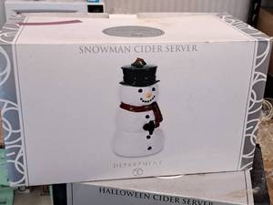 lot 328 image: Department 56 Snowman Cider Server (New in Box)