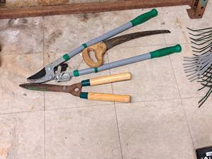 lot 103 image: Lot of (3) Pruning Tools - Bypass Loppers, Hedge Trimmer, Tree Saw