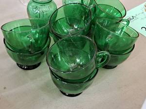lot 361 image: Lot of (12) Glass Cups and Vases