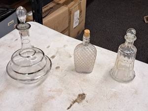 lot 202 image: Lot of (3) Glass Decanters
