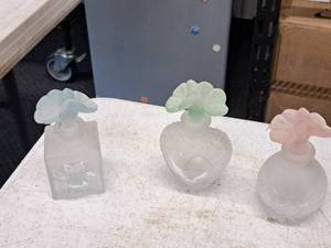 lot 216 image: Lot of (3) 4 Small Glass Decanters