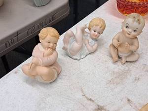 lot 223 image: Lot of (3) Small Baby theme Figurines