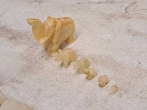 lot 429 image: Lot of (6) Elephant Herd theme Marble Table Statues