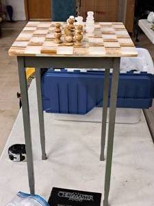 lot 20 image: Chessmaster 2000 Marble Chess Board with Metal Stand
